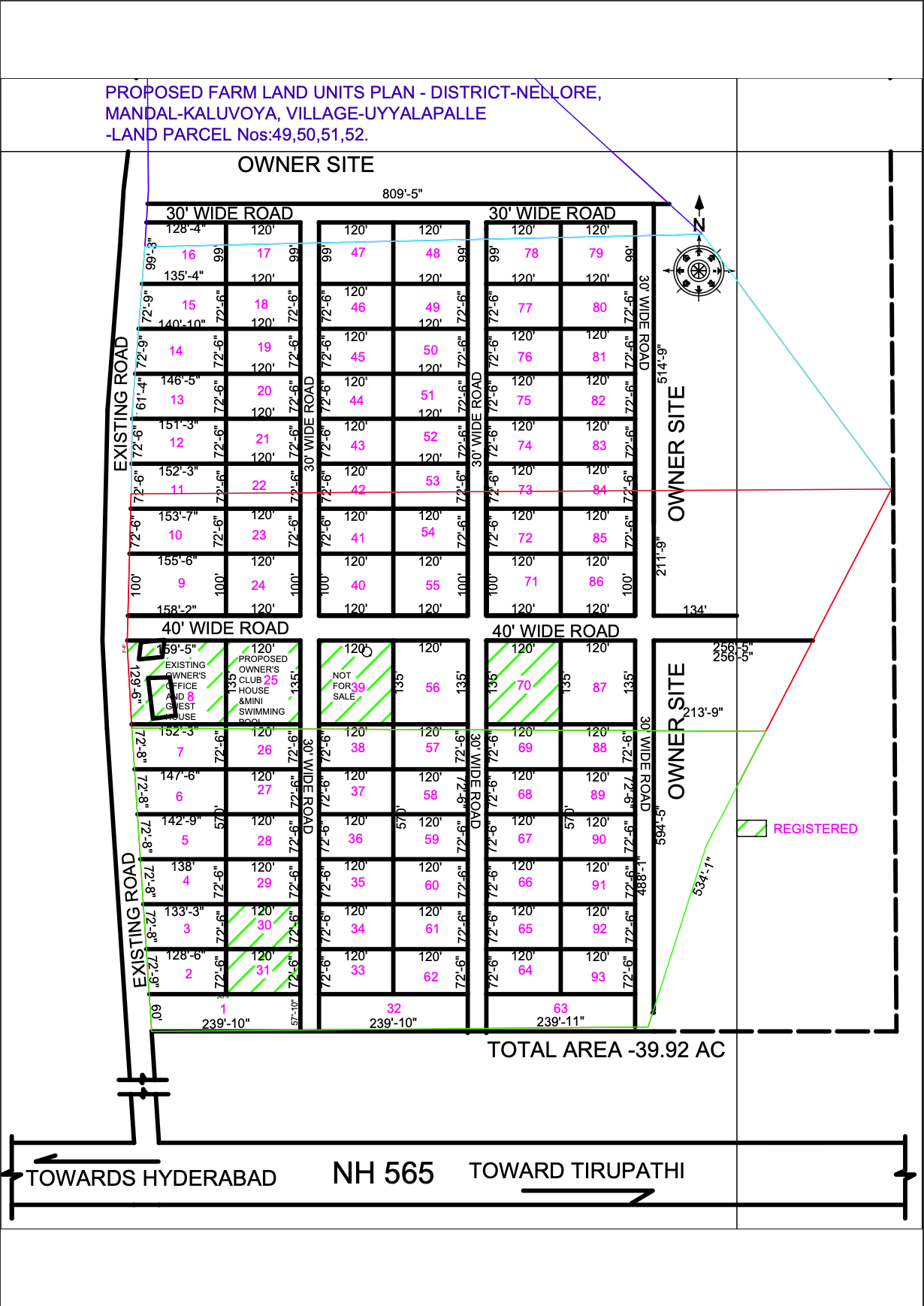 Sirikona Managed Sandalwood Farms — Layout Map